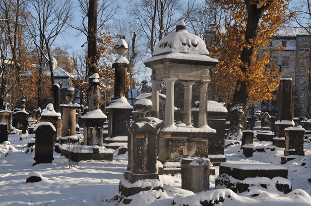 Eliasfriedhof im Schnee, Dezember 2022, Foto: Volker Neumeister